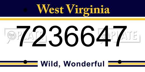 7236647 West Virginia License Plate