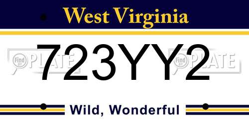 723YY2 West Virginia License Plate