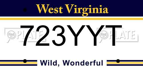 723YYT West Virginia License Plate