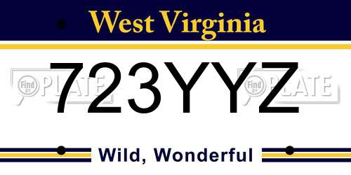 723YYZ West Virginia License Plate