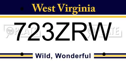 723ZRW West Virginia License Plate