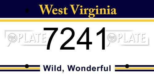 7241 West Virginia License Plate