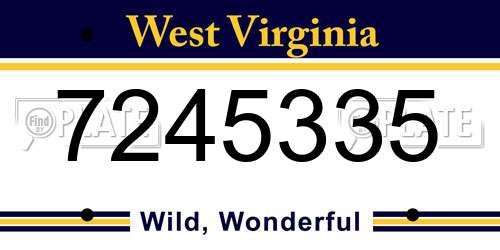 7245335 West Virginia License Plate