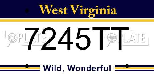 7245TT West Virginia License Plate