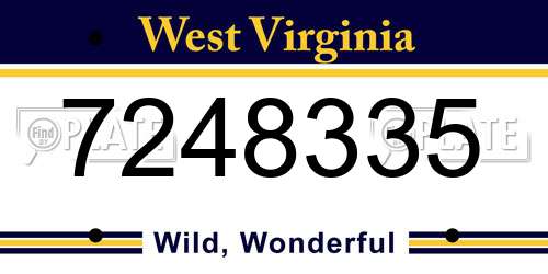 7248335 West Virginia License Plate