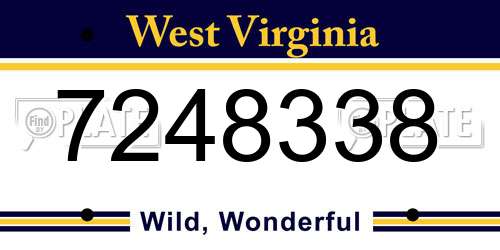 7248338 West Virginia License Plate