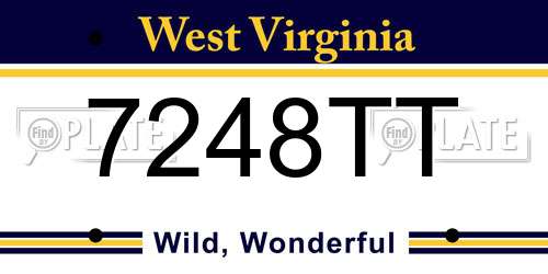 7248TT West Virginia License Plate