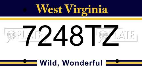 7248TZ West Virginia License Plate