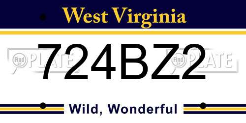724BZ2 West Virginia License Plate