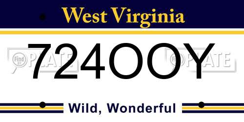 724OOY West Virginia License Plate