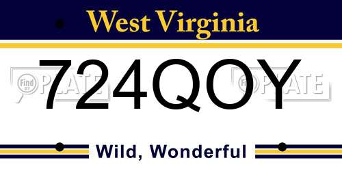 724QOY West Virginia License Plate