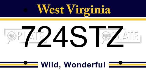 724STZ West Virginia License Plate
