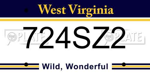 724SZ2 West Virginia License Plate