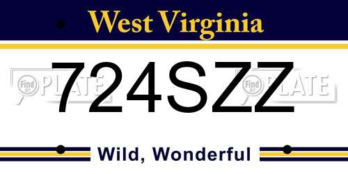 724SZZ West Virginia License Plate