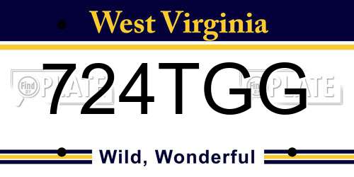724TGG West Virginia License Plate