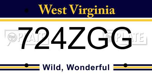 724ZGG West Virginia License Plate