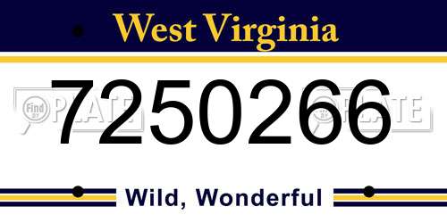 7250266 West Virginia License Plate