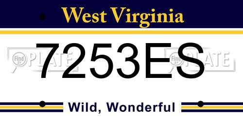 7253ES West Virginia License Plate