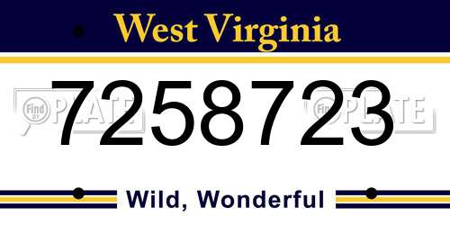 7258723 West Virginia License Plate