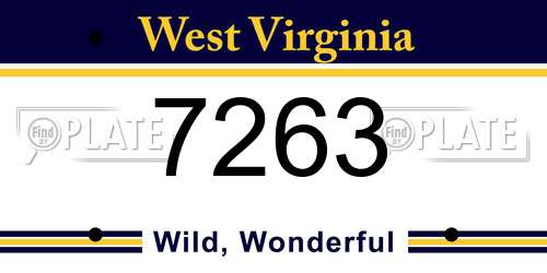 7263 West Virginia License Plate