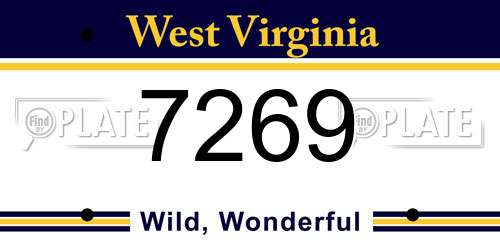 7269 West Virginia License Plate