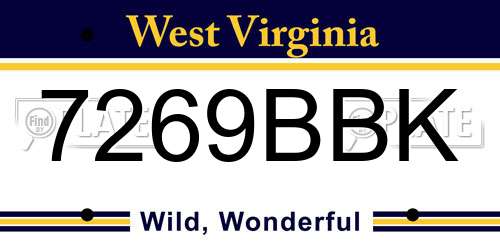 7269BBK West Virginia License Plate