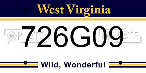 726G09 West Virginia License Plate