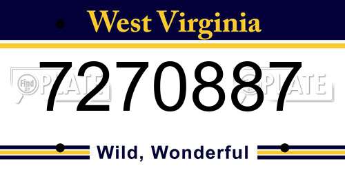 7270887 West Virginia License Plate