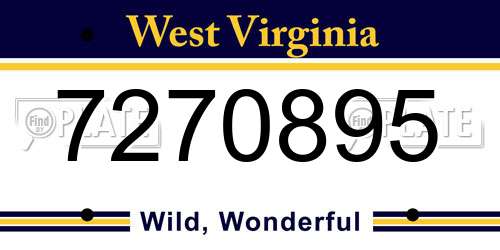 7270895 West Virginia License Plate