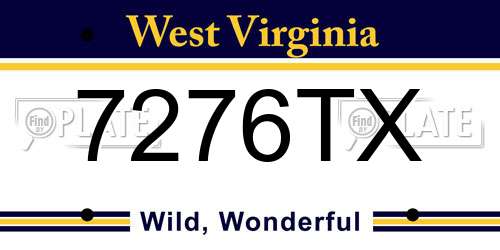 7276TX West Virginia License Plate
