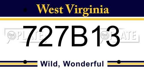 727B13 West Virginia License Plate