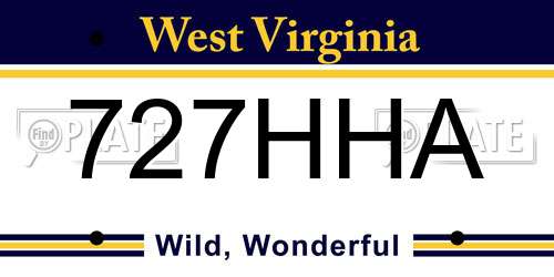 727HHA West Virginia License Plate