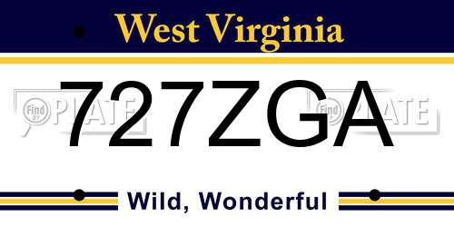 727ZGA West Virginia License Plate