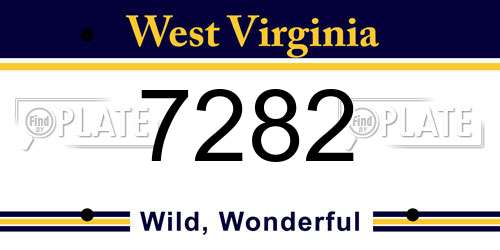7282 West Virginia License Plate