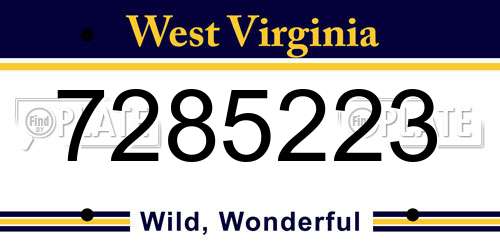 7285223 West Virginia License Plate