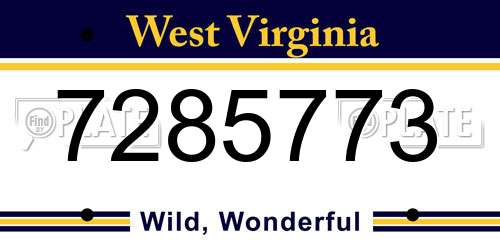 7285773 West Virginia License Plate