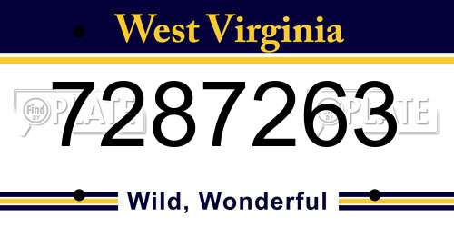 7287263 West Virginia License Plate