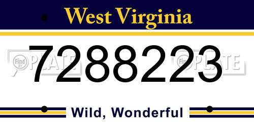 7288223 West Virginia License Plate