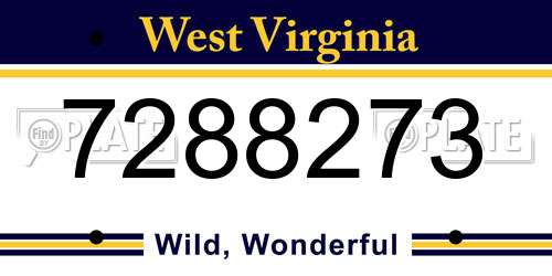 7288273 West Virginia License Plate