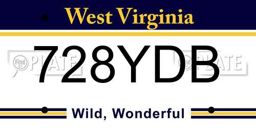 728YDB West Virginia License Plate