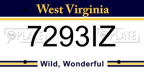 7293IZ West Virginia License Plate