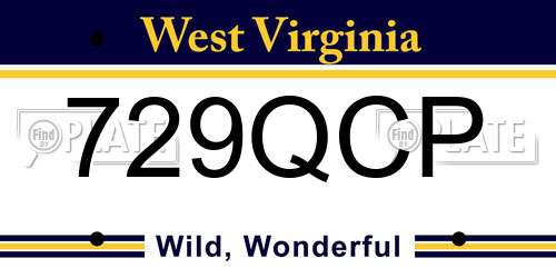 729QCP West Virginia License Plate