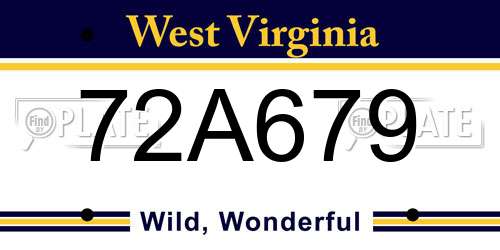 72A679 West Virginia License Plate