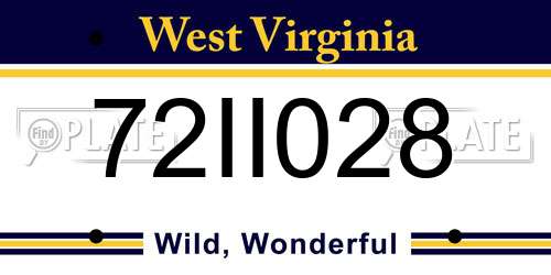 72II028 West Virginia License Plate