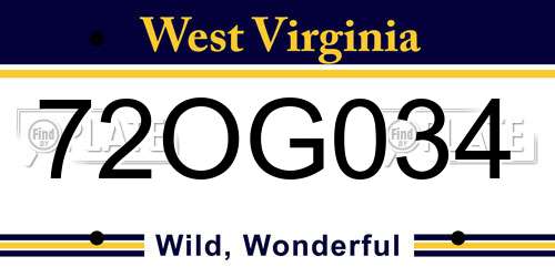 72OG034 West Virginia License Plate