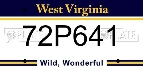 72P641 West Virginia License Plate