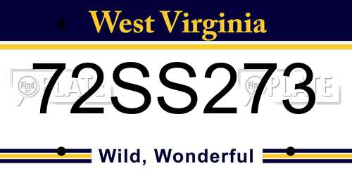 72SS273 West Virginia License Plate