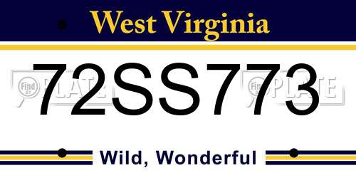 72SS773 West Virginia License Plate