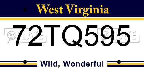 72TQ595 West Virginia License Plate