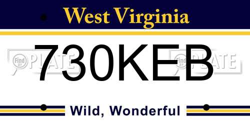 730KEB West Virginia License Plate